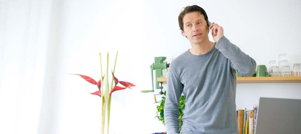 Man using mobile phone