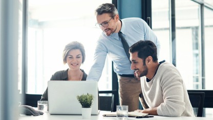 Mortgage Broker talking with clients