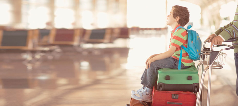 Young boy at the airport