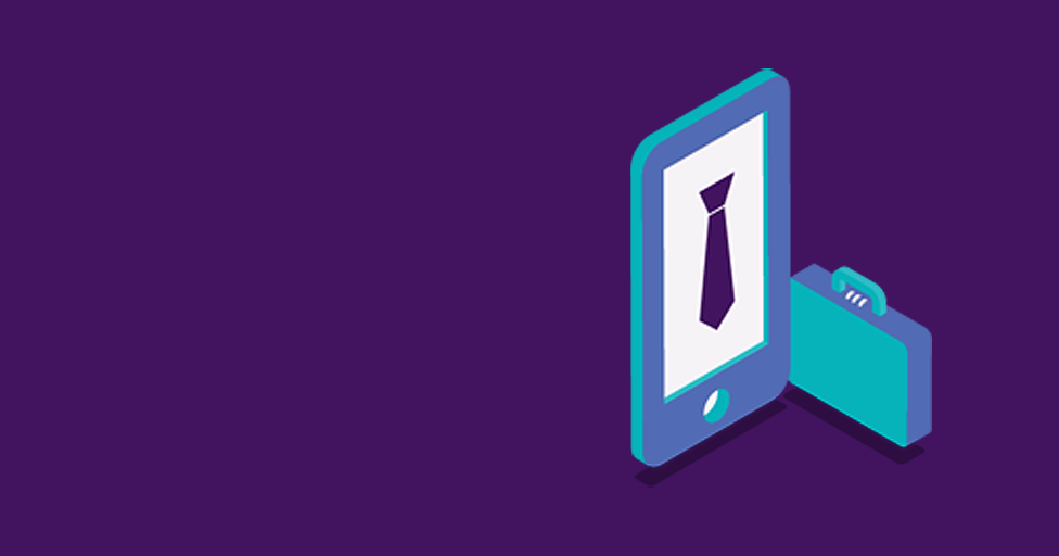 Illustration of a mobile and suitcase